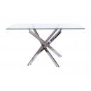 Стол обеденный SIGNAL AGIS II прозрачный/хром 140/80